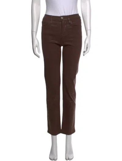 Pre-owned Frame Straight Leg Pants In Brown