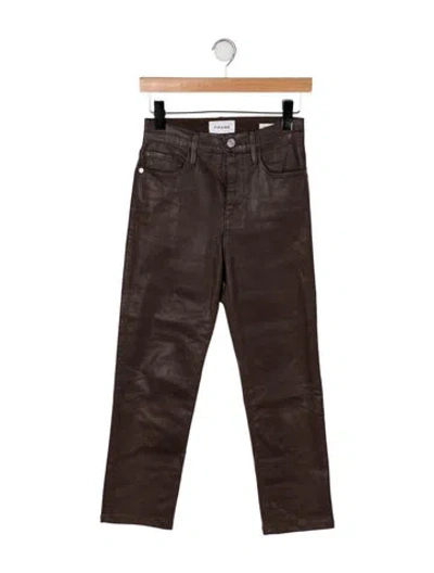 Pre-owned Frame Straight Leg Pants In Brown