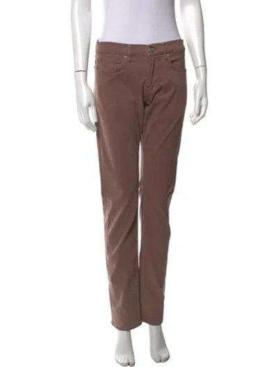 Pre-owned Frame Straight Leg Pants In Brown