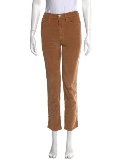 Pre-owned Frame Straight Leg Pants In Brown