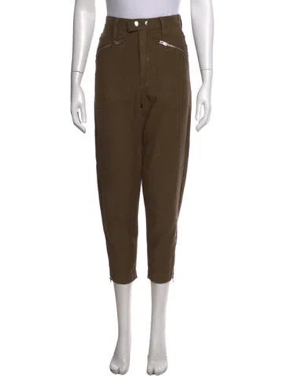 Pre-owned Frame Straight Leg Pants In Brown