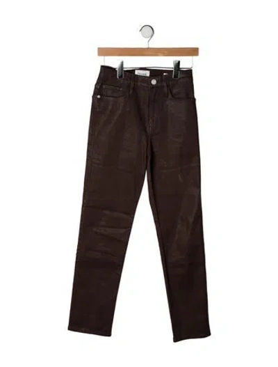 Pre-owned Frame Straight Leg Pants In Brown