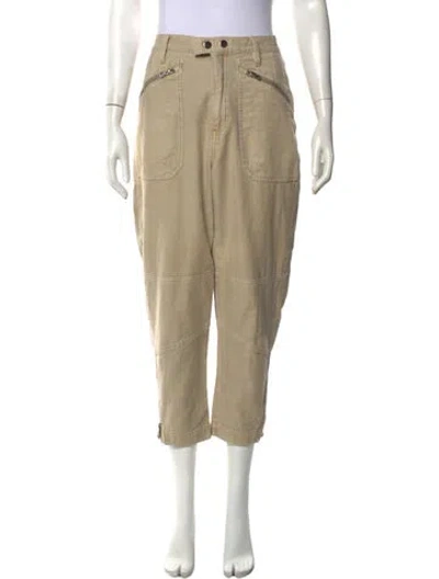 Pre-owned Frame Straight Leg Pants In Brown