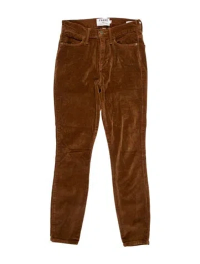 Pre-owned Frame Straight Leg Pants In Brown