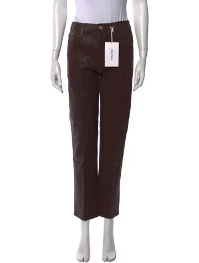 Pre-owned Frame Straight Leg Pants In Brown
