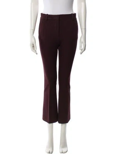 Pre-owned Frame Straight Leg Pants In Burgundy