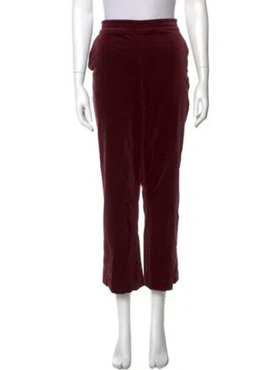 Pre-owned Frame Straight Leg Pants In Burgundy