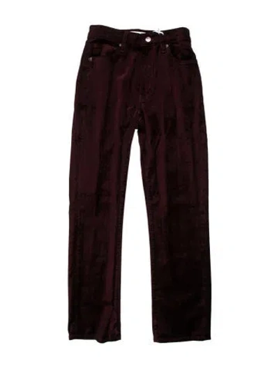 Pre-owned Frame Straight Leg Pants In Burgundy