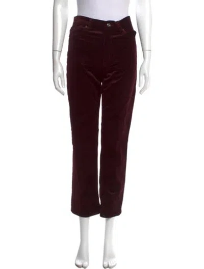 Pre-owned Frame Straight Leg Pants In Burgundy