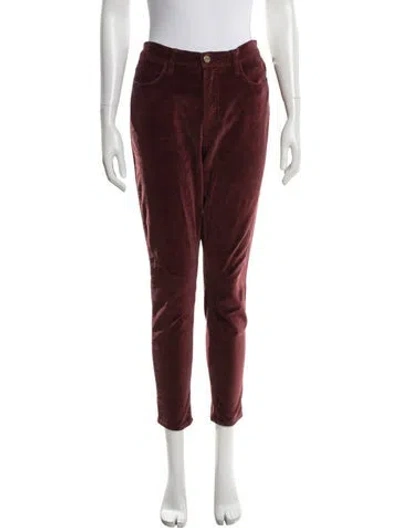 Pre-owned Frame Straight Leg Pants In Burgundy