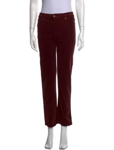 Pre-owned Frame Straight Leg Pants In Burgundy