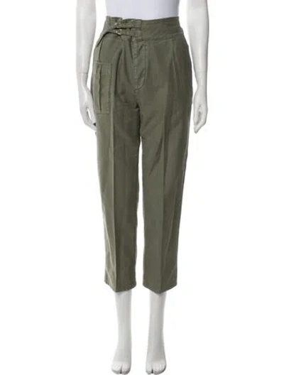 Pre-owned Frame Straight Leg Pants In Green