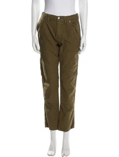 Pre-owned Frame Straight Leg Pants In Green