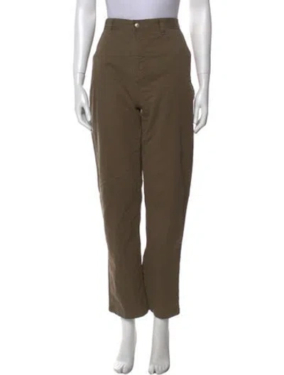 Pre-owned Frame Straight Leg Pants In Green