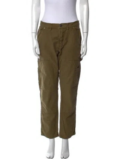 Pre-owned Frame Straight Leg Pants In Green