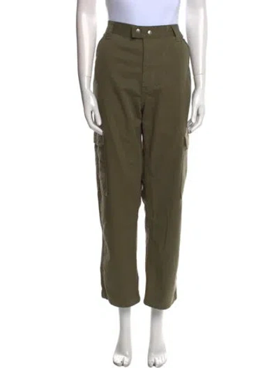 Pre-owned Frame Straight Leg Pants In Green