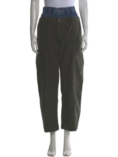 Pre-owned Frame Straight Leg Pants In Green