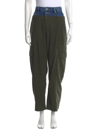 Pre-owned Frame Straight Leg Pants In Green
