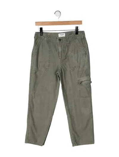 Pre-owned Frame Straight Leg Pants In Green