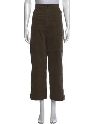 Pre-owned Frame Straight Leg Pants In Green