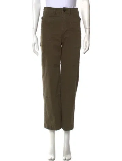 Pre-owned Frame Straight Leg Pants In Green