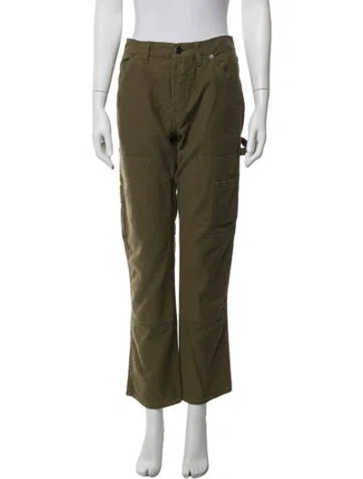 Pre-owned Frame Straight Leg Pants In Green