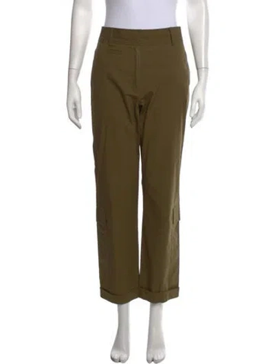 Pre-owned Frame Straight Leg Pants In Green