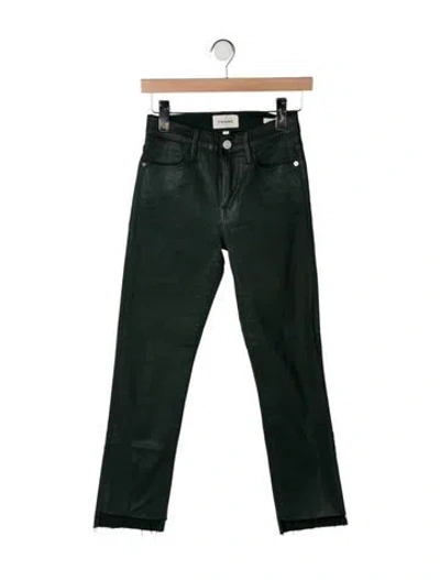 Pre-owned Frame Straight Leg Pants In Green