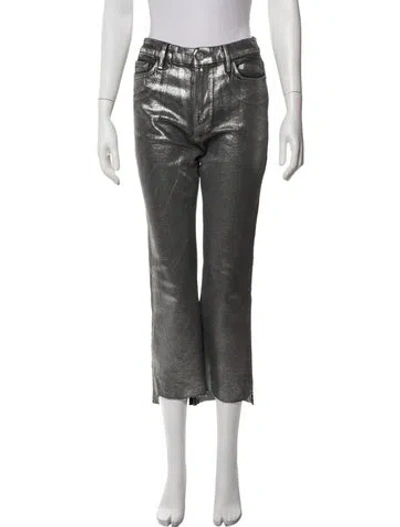 Pre-owned Frame Straight Leg Pants In Metallic/silver