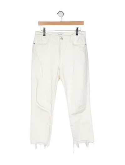 Pre-owned Frame Straight Leg Pants In Neutral