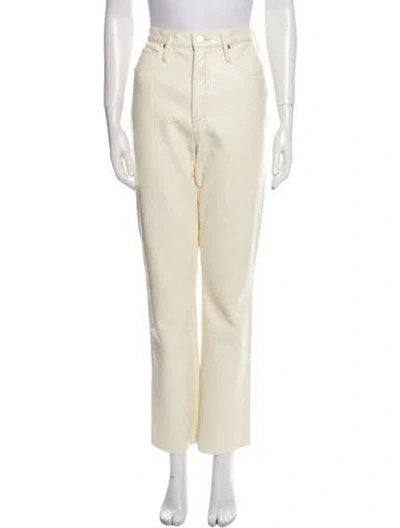 Pre-owned Frame Straight Leg Pants In Neutral