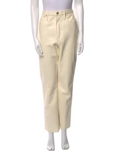 Pre-owned Frame Straight Leg Pants In Neutral