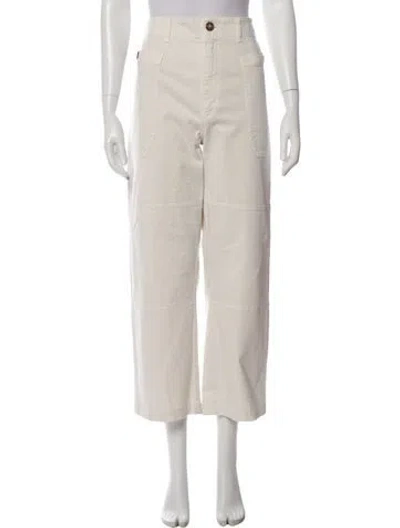 Pre-owned Frame Straight Leg Pants In Neutral
