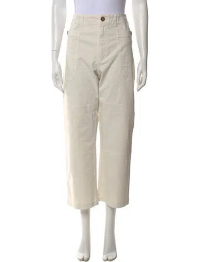 Pre-owned Frame Straight Leg Pants In Neutral
