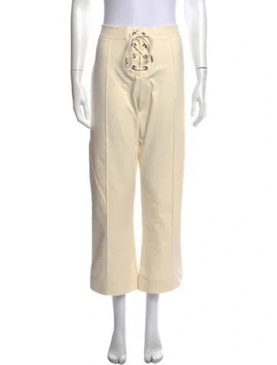 Pre-owned Frame Straight Leg Pants In Neutral