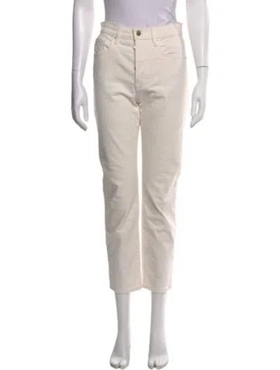 Pre-owned Frame Straight Leg Pants In Neutral