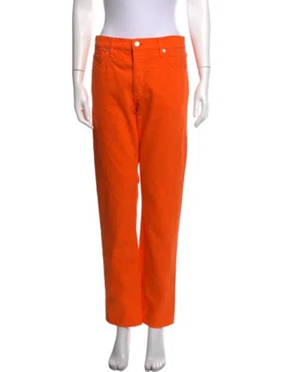 Pre-owned Frame Straight Leg Pants In Orange