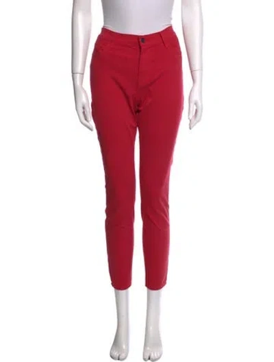 Pre-owned Frame Straight Leg Pants In Red