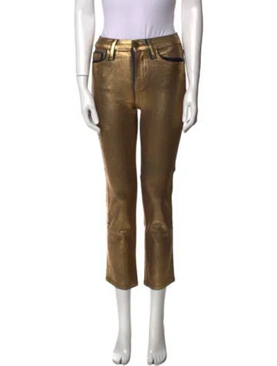 Pre-owned Frame Straight Leg Pants In Silver