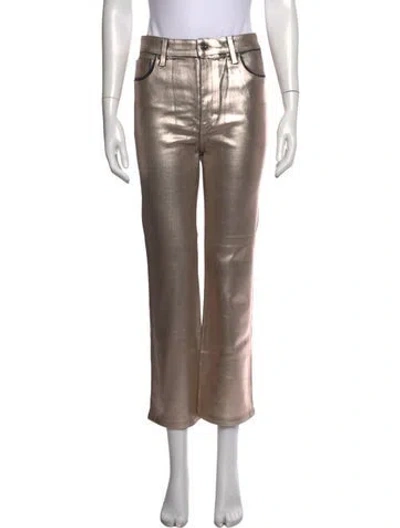 Pre-owned Frame Straight Leg Pants In Silver