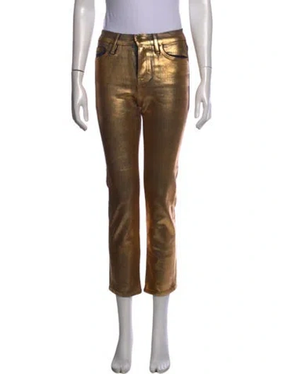 Pre-owned Frame Straight Leg Pants In Silver