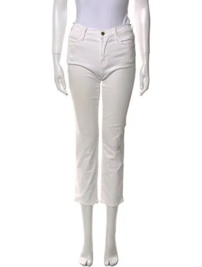Pre-owned Frame Straight Leg Pants In White