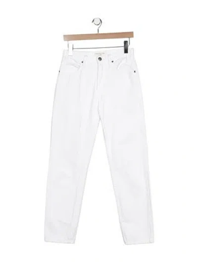 Pre-owned Frame Straight Leg Pants In White
