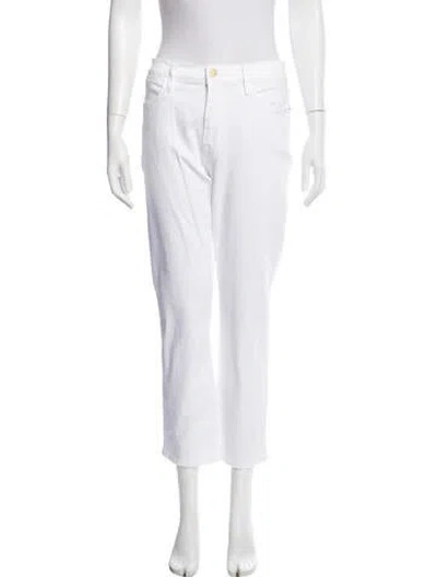 Pre-owned Frame Straight Leg Pants In White