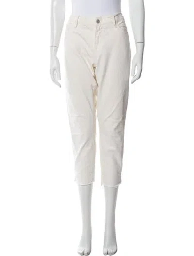 Pre-owned Frame Straight Leg Pants In White