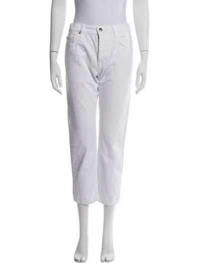 Pre-owned Frame Straight Leg Pants In White