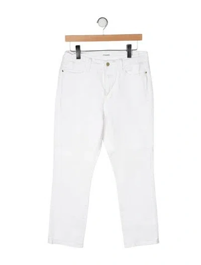 Pre-owned Frame Straight Leg Pants In White