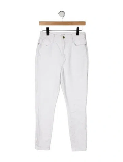 Pre-owned Frame Straight Leg Pants In White