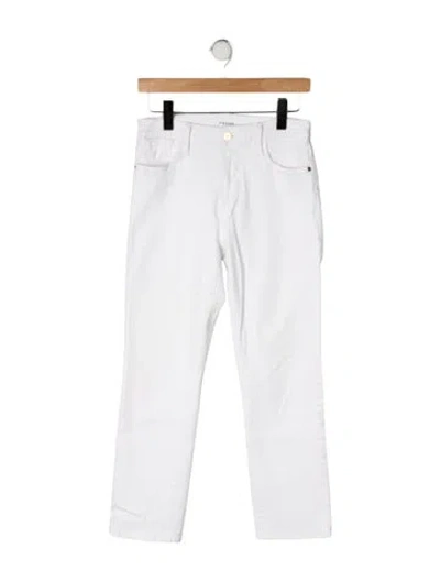 Pre-owned Frame Straight Leg Pants In White