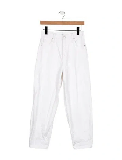 Pre-owned Frame Straight Leg Pants In White